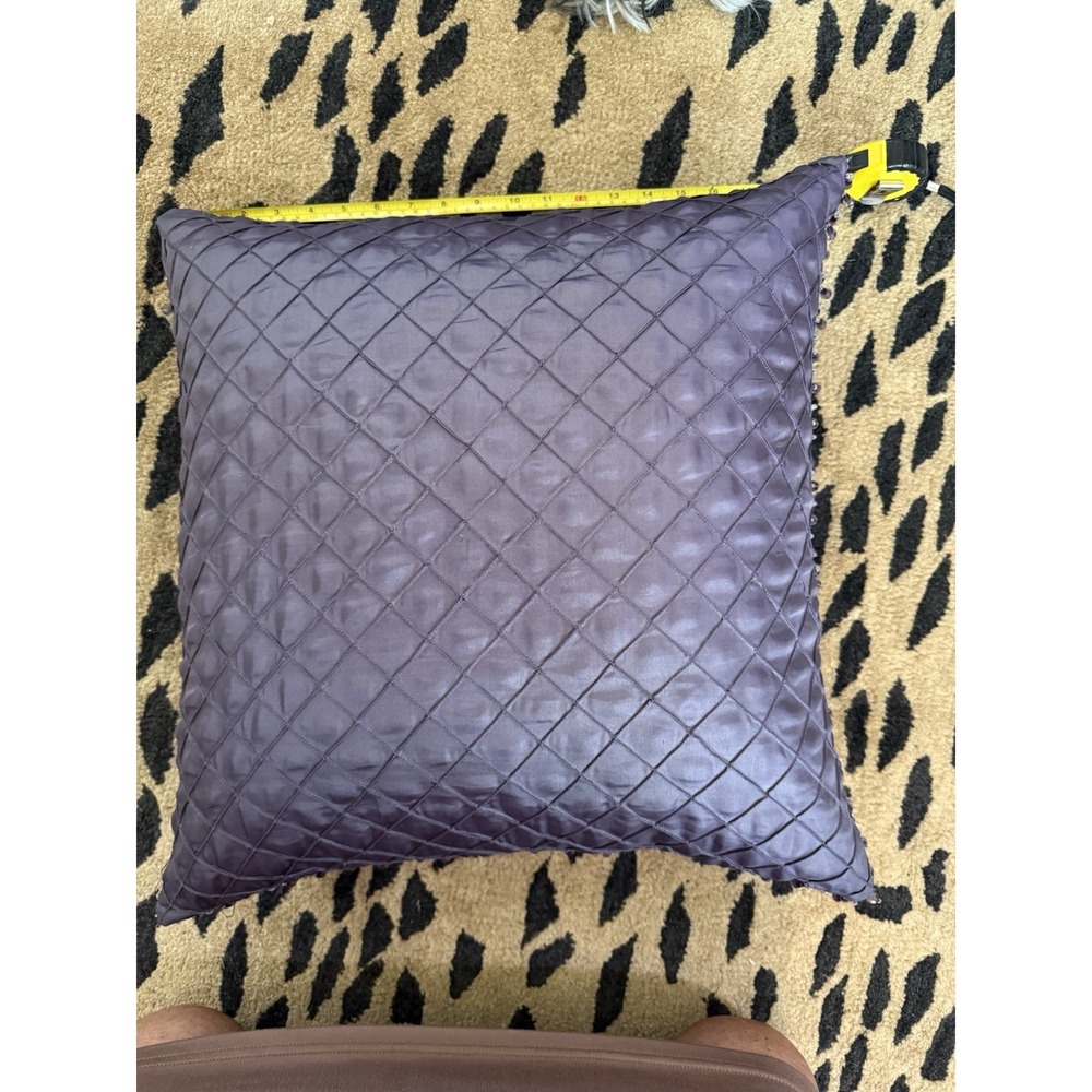 decorative pillows 19"x19" Purple. Beaded Quilted‎